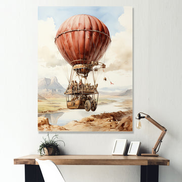 Dessert Journey Hot Air Balloon - Hot Air Balloon Canvas Wall Art